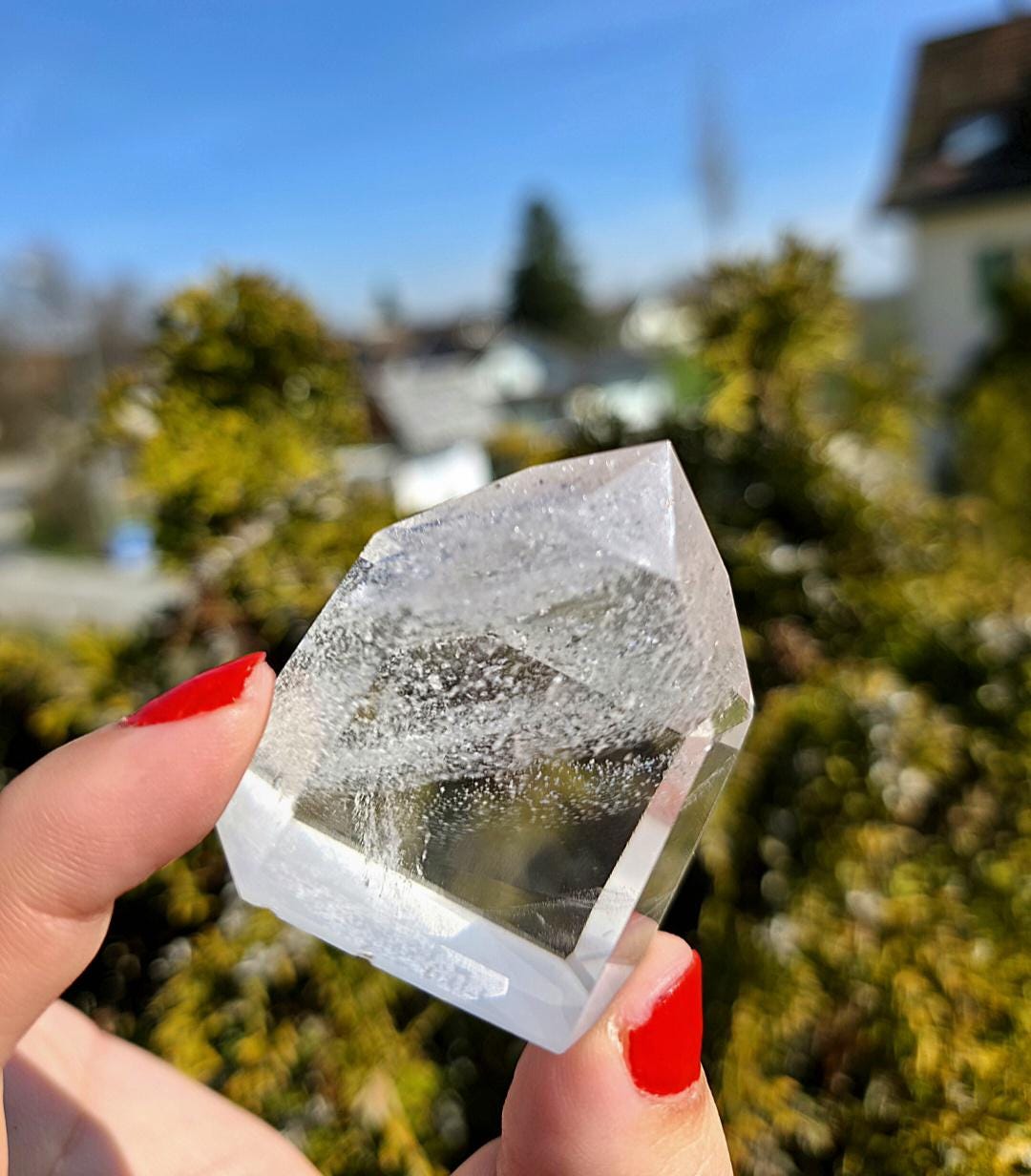 Himalayan Quartz Tower | Clear Crystal Point, Polished Mineral Specimen (5 cm)