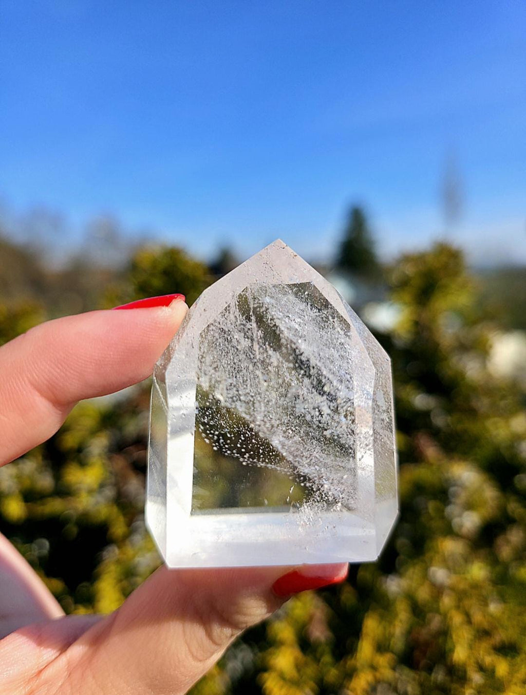 Himalayan Quartz Tower | Clear Crystal Point, Polished Mineral Specimen (5 cm)