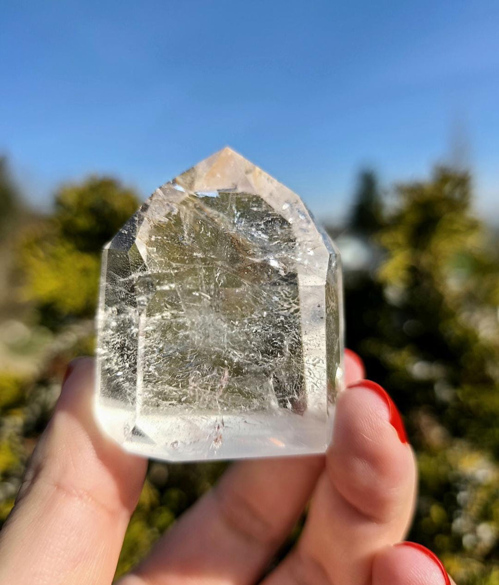 Himalayan Clear Quartz Tower | Polished Natural Crystal Point, Display Specimen