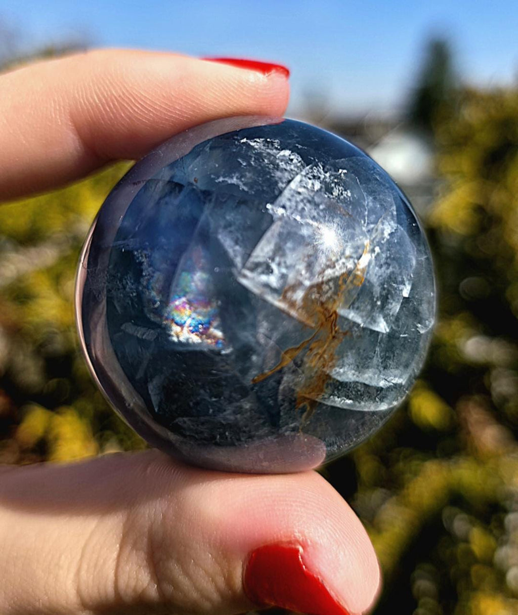 Blue Fluorite Sphere | Polished Crystal Ball | Collector Display Piece | Crystal Decor for Mineral Lovers