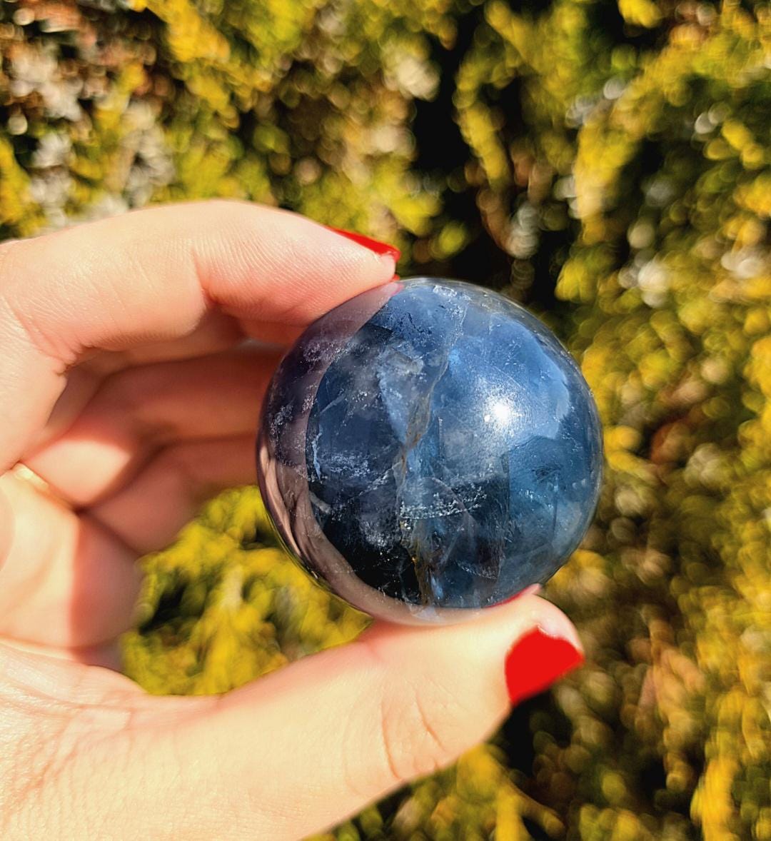 Blue Fluorite Sphere | Polished Crystal Ball | Collector Display Piece | Crystal Decor for Mineral Lovers
