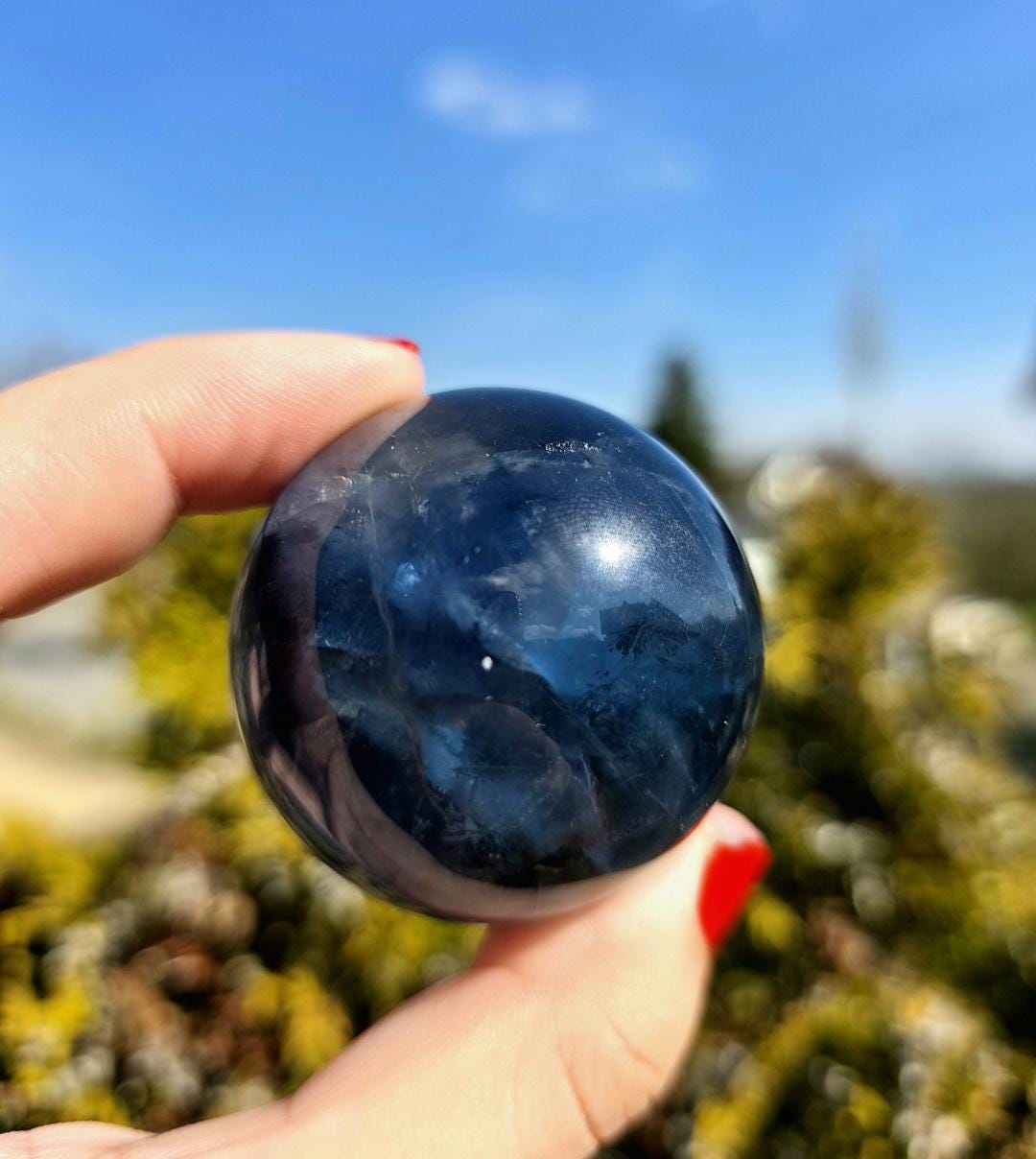 Blue Fluorite Sphere | Polished Crystal Ball | Collector Display Piece | Crystal Decor for Mineral Lovers