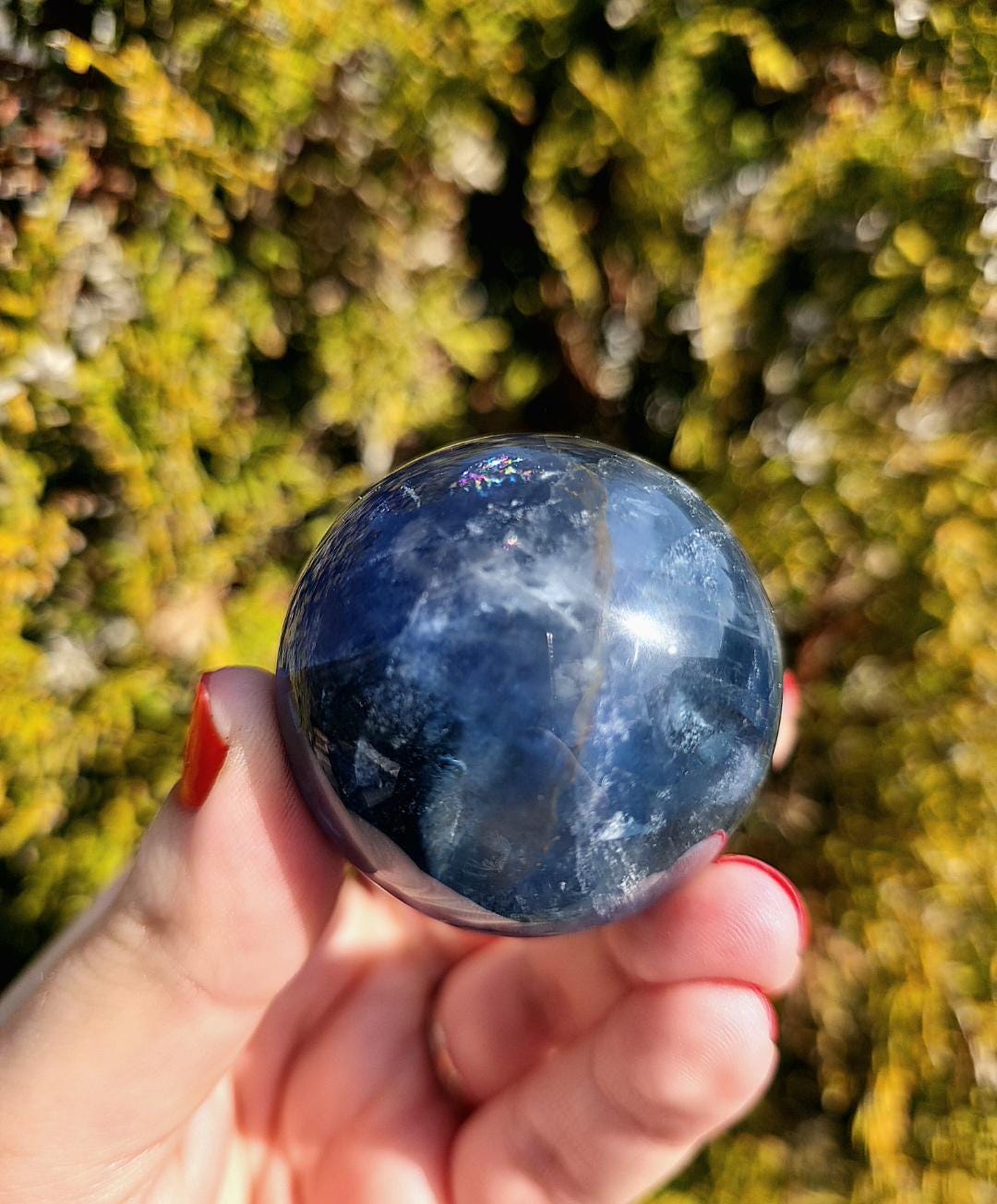 Blue Fluorite Sphere | Polished Crystal Ball | Collector Display Piece | Crystal Decor for Mineral Lovers