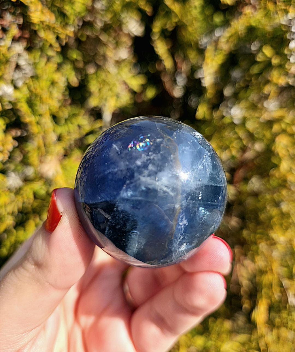Blue Fluorite Sphere | Polished Crystal Ball | Collector Display Piece | Crystal Decor for Mineral Lovers