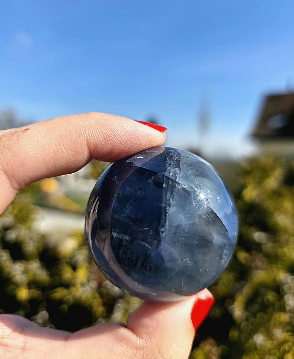 Blue Fluorite Sphere | Polished Crystal Ball | Collector Display Piece | Crystal Decor for Mineral Lovers