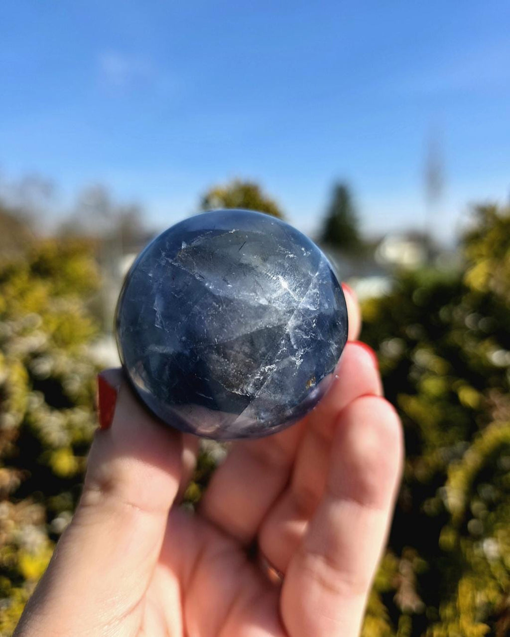 Blue Fluorite Sphere | Polished Crystal Ball | Collector Display Piece | Crystal Decor for Mineral Lovers