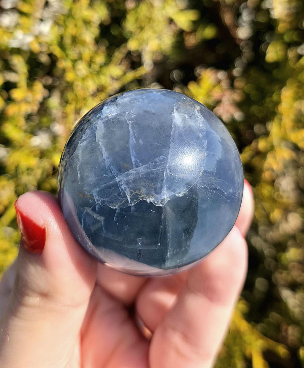 Blue Fluorite Sphere | Polished Crystal Ball | Collector Display Piece | Crystal Decor for Mineral Lovers