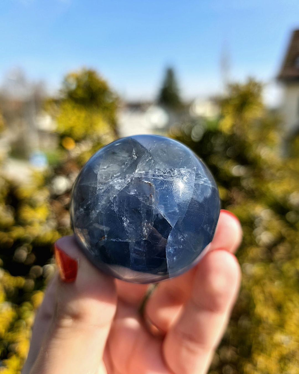 Blue Fluorite Sphere | Polished Crystal Ball | Collector Display Piece | Crystal Decor for Mineral Lovers