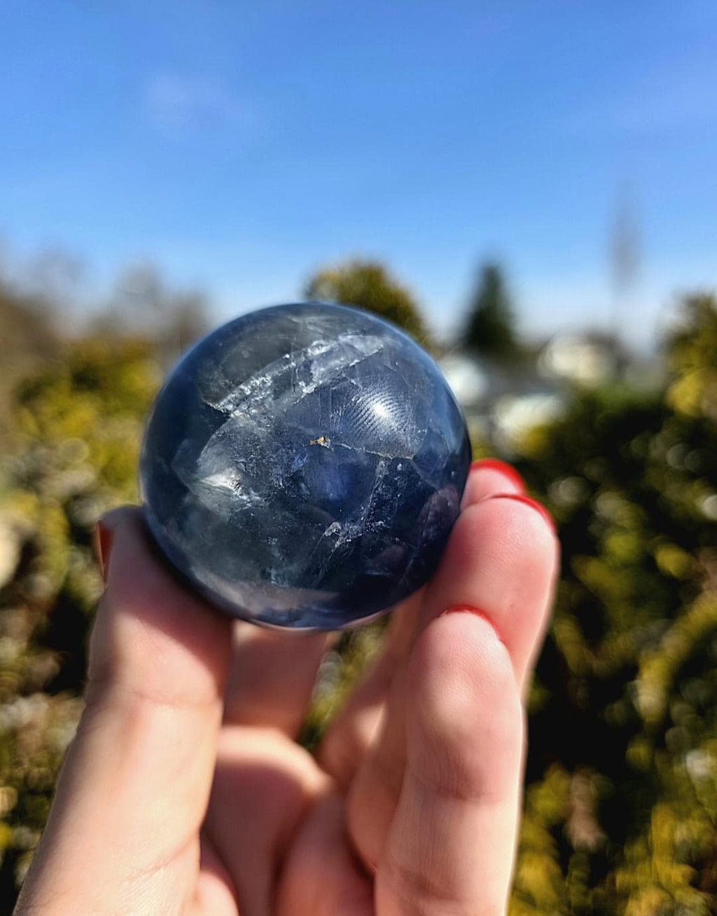 Blue Fluorite Sphere | Polished Crystal Ball | Collector Display Piece | Crystal Decor for Mineral Lovers