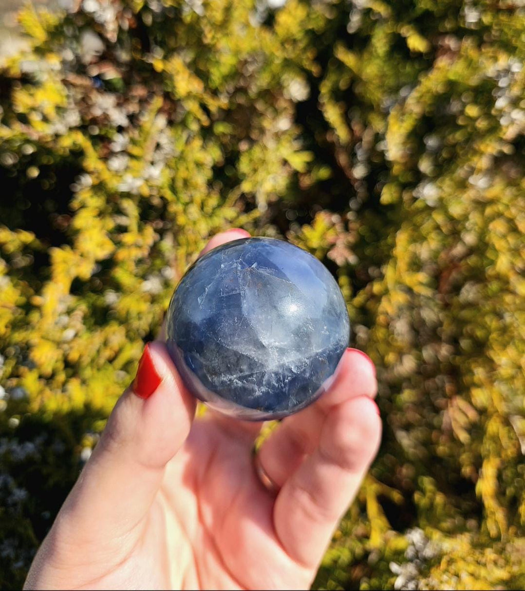 Blue Fluorite Sphere | Polished Crystal Ball | Collector Display Piece | Crystal Decor for Mineral Lovers