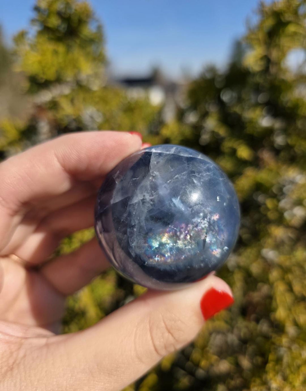Blue Fluorite Sphere | Polished Crystal Ball | Collector Display Piece | Crystal Decor for Mineral Lovers