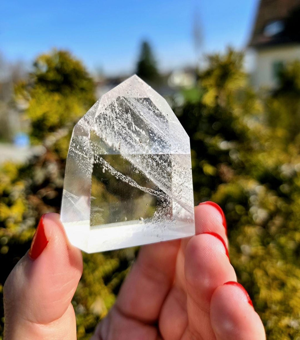 Himalayan Quartz Tower | Clear Crystal Point, Polished Mineral Specimen (5 cm)
