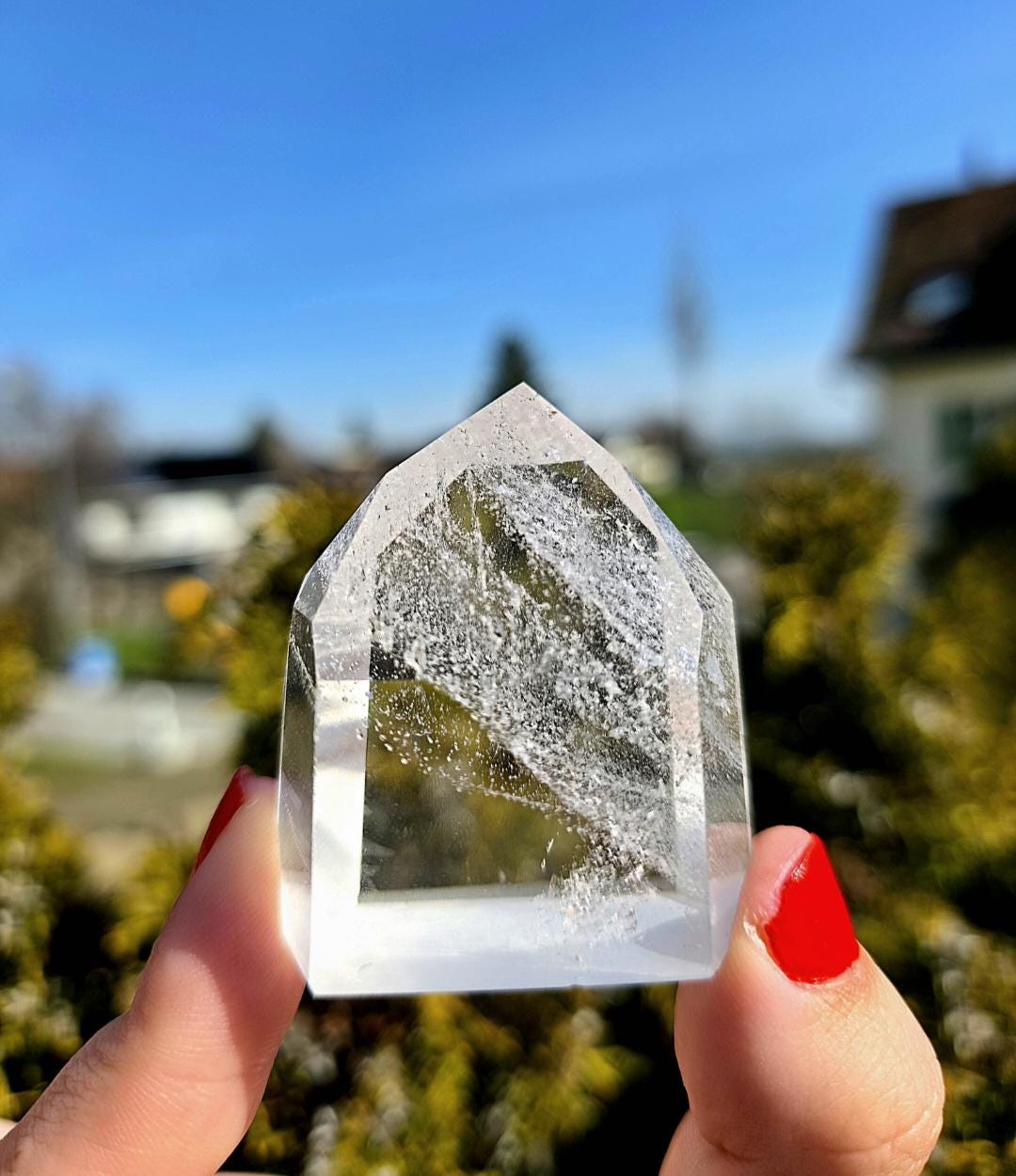 Himalayan Quartz Tower | Clear Crystal Point, Polished Mineral Specimen (5 cm)