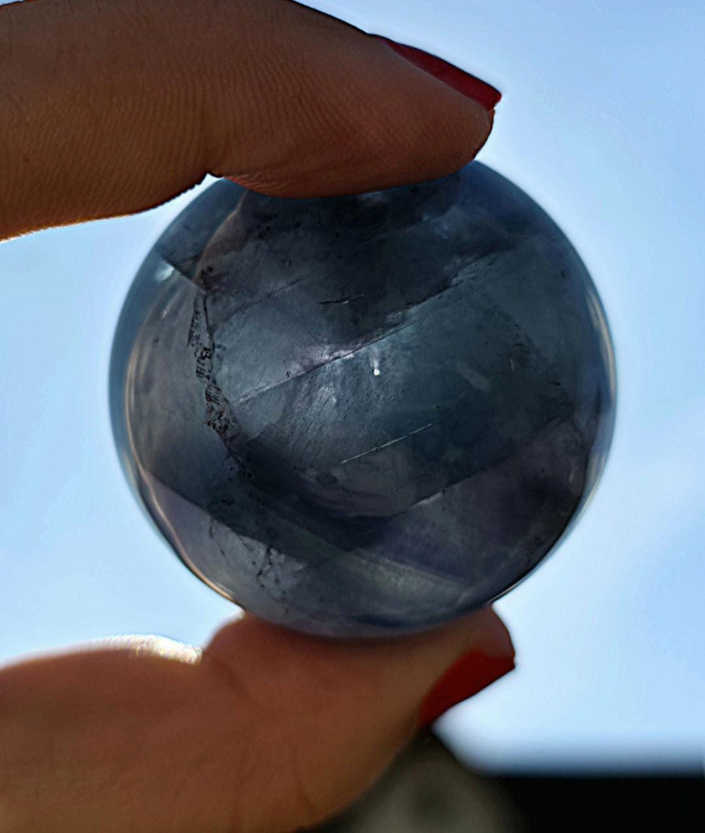 Blue Fluorite Sphere | Polished Crystal Ball | Collector Display Piece | Crystal Decor for Mineral Lovers