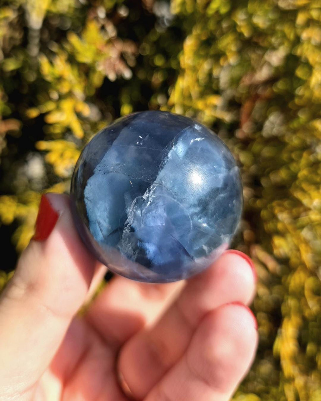Blue Fluorite Sphere | Polished Crystal Ball | Collector Display Piece | Crystal Decor for Mineral Lovers