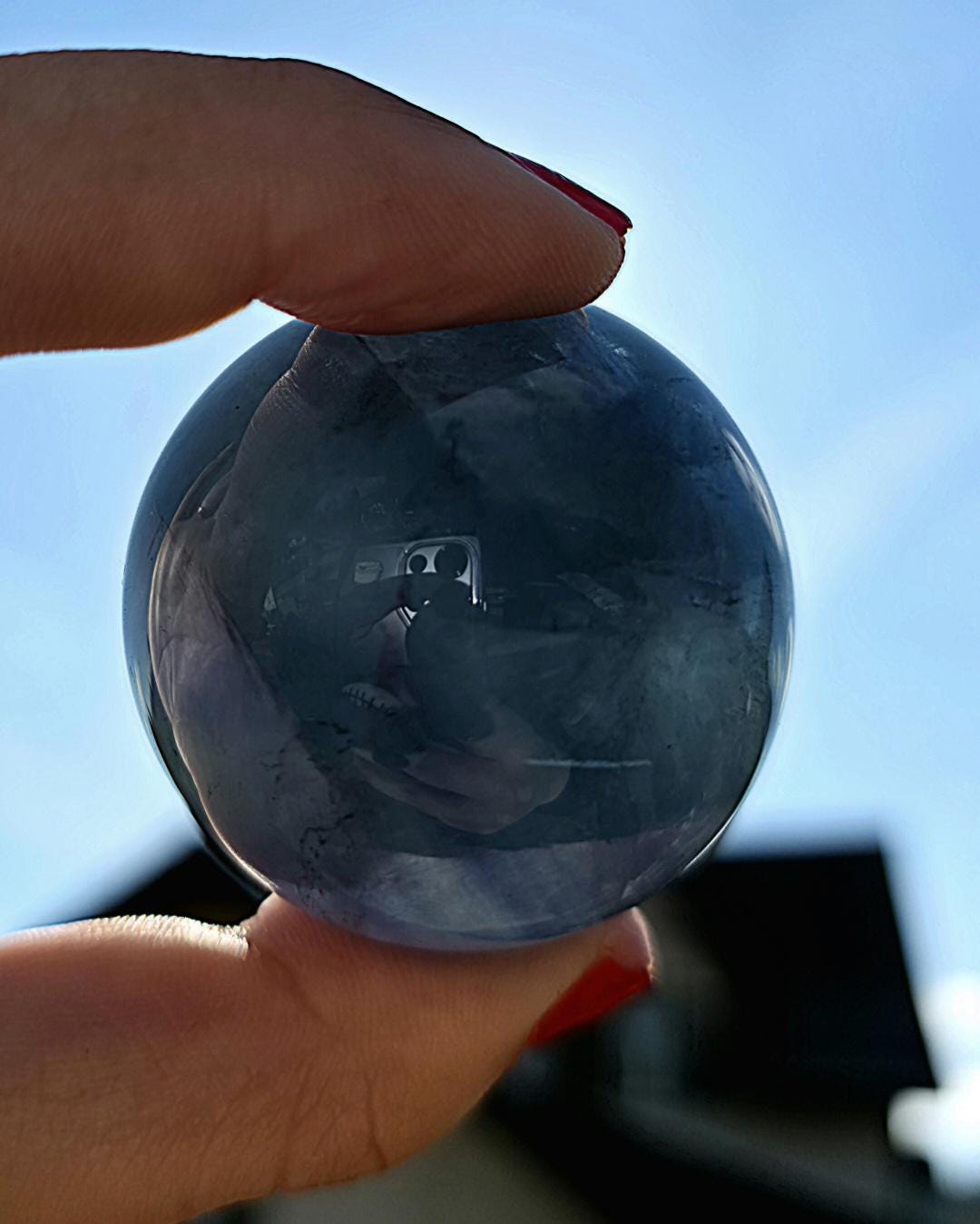 Blue Fluorite Sphere | Polished Crystal Ball | Collector Display Piece | Crystal Decor for Mineral Lovers
