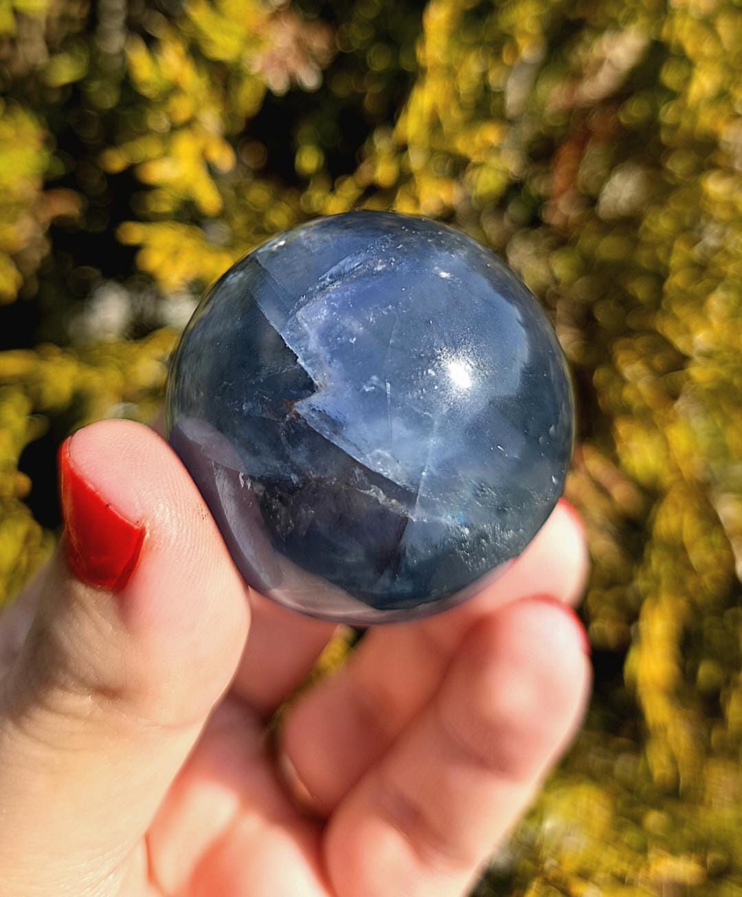 Blue Fluorite Sphere | Polished Crystal Ball | Collector Display Piece | Crystal Decor for Mineral Lovers