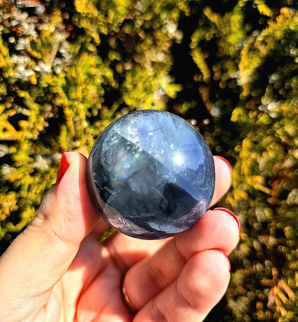 Blue Fluorite Sphere | Polished Crystal Ball | Collector Display Piece | Crystal Decor for Mineral Lovers