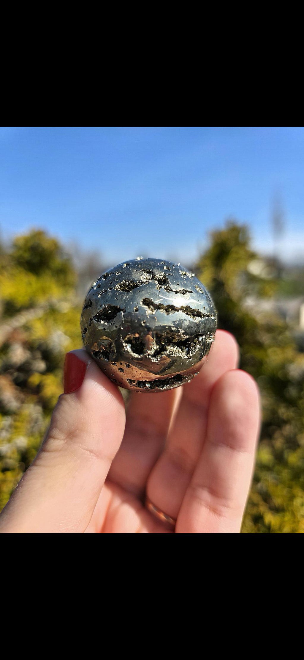 Druzy Pyrite Sphere | Sparkling Fool’s Gold Crystal Ball | Natural Metallic Mineral Specimen Decor