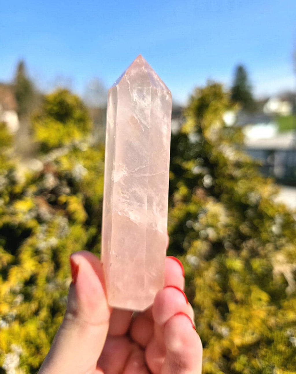 Polished Rose Quartz Tower | Natural Pink Crystal Point, Self Love Specimen