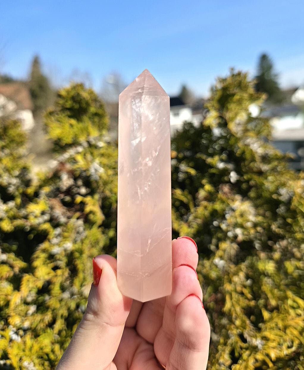 Polished Rose Quartz Tower | Natural Pink Crystal Point, Self Love Specimen