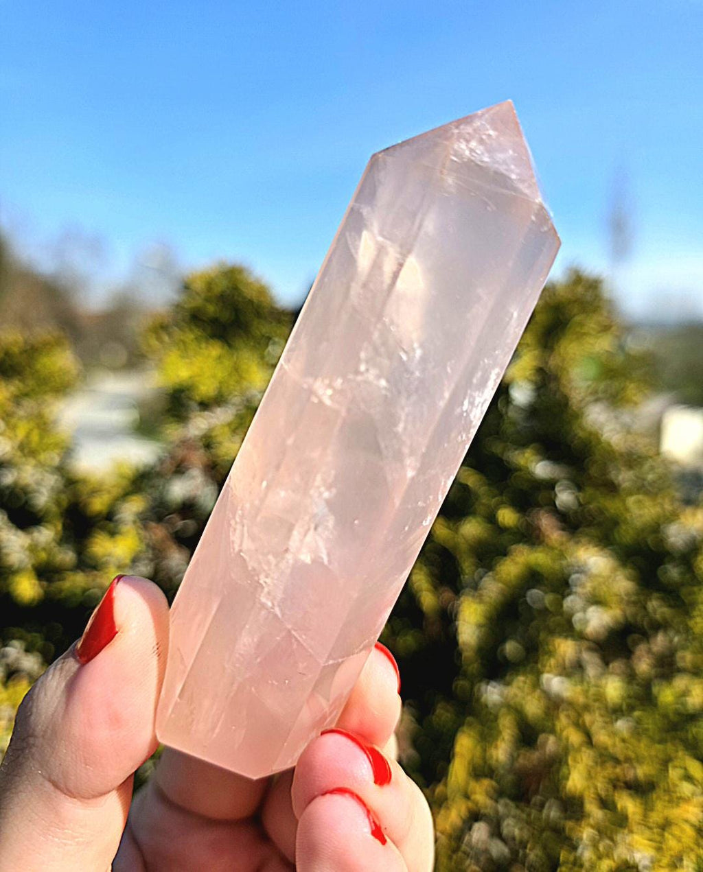 Polished Rose Quartz Tower | Natural Pink Crystal Point, Self Love Specimen