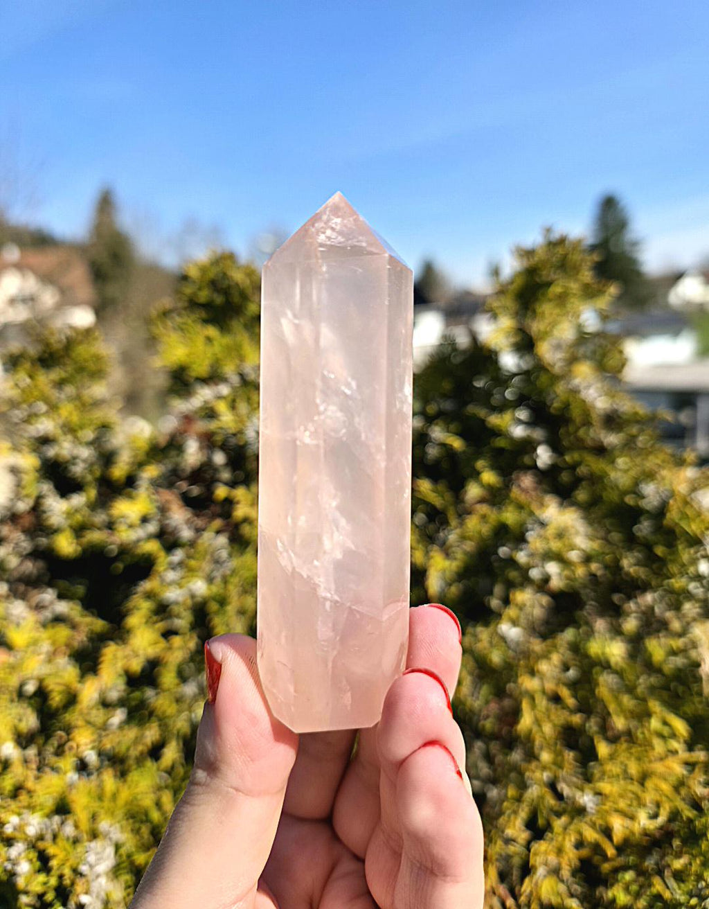 Polished Rose Quartz Tower | Natural Pink Crystal Point, Self Love Specimen