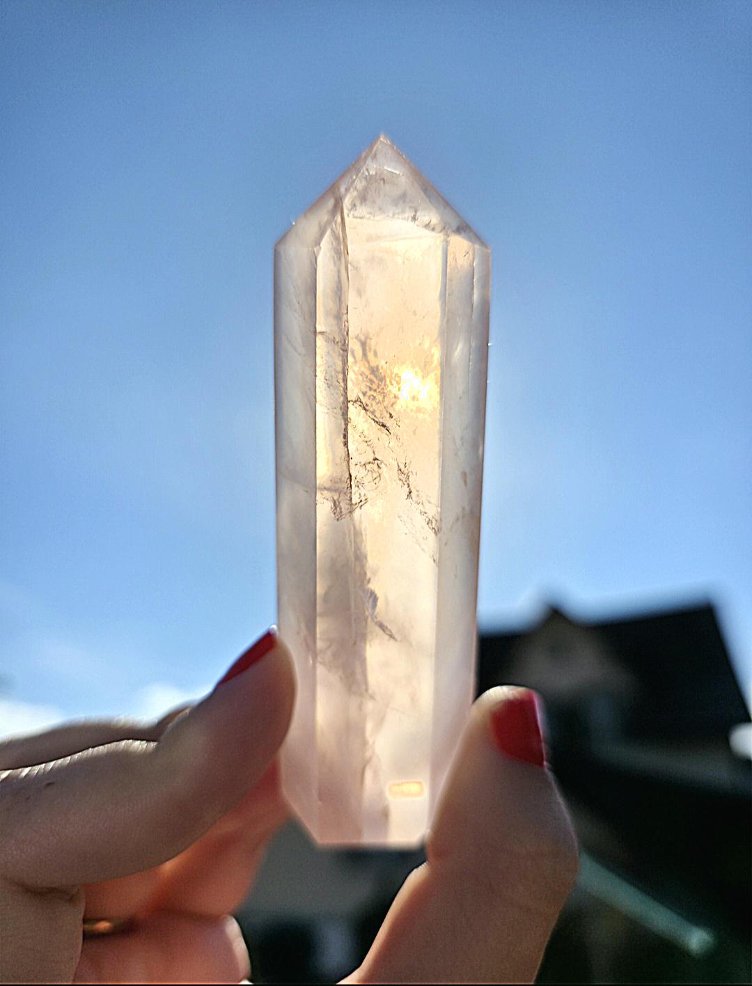 Polished Rose Quartz Tower | Natural Pink Crystal Point, Self Love Specimen