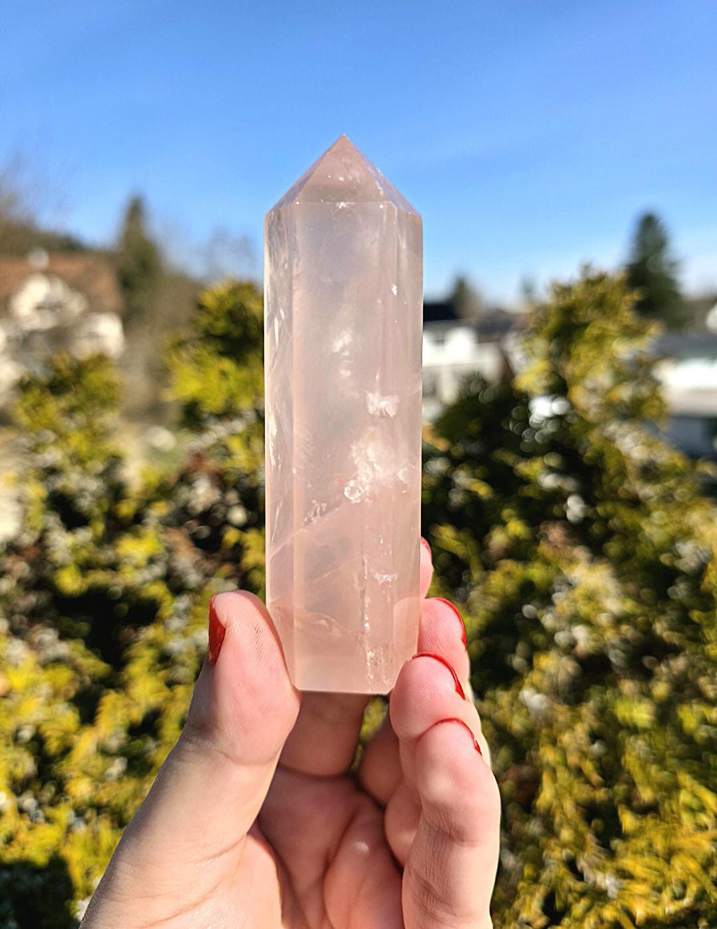 Polished Rose Quartz Tower | Natural Pink Crystal Point, Self Love Specimen