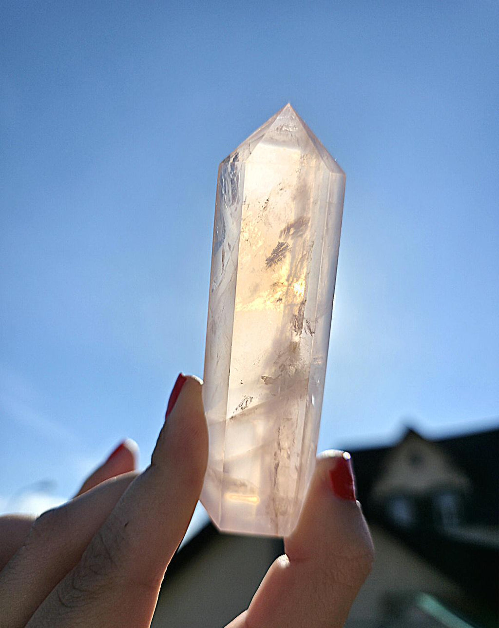 Polished Rose Quartz Tower | Natural Pink Crystal Point, Self Love Specimen