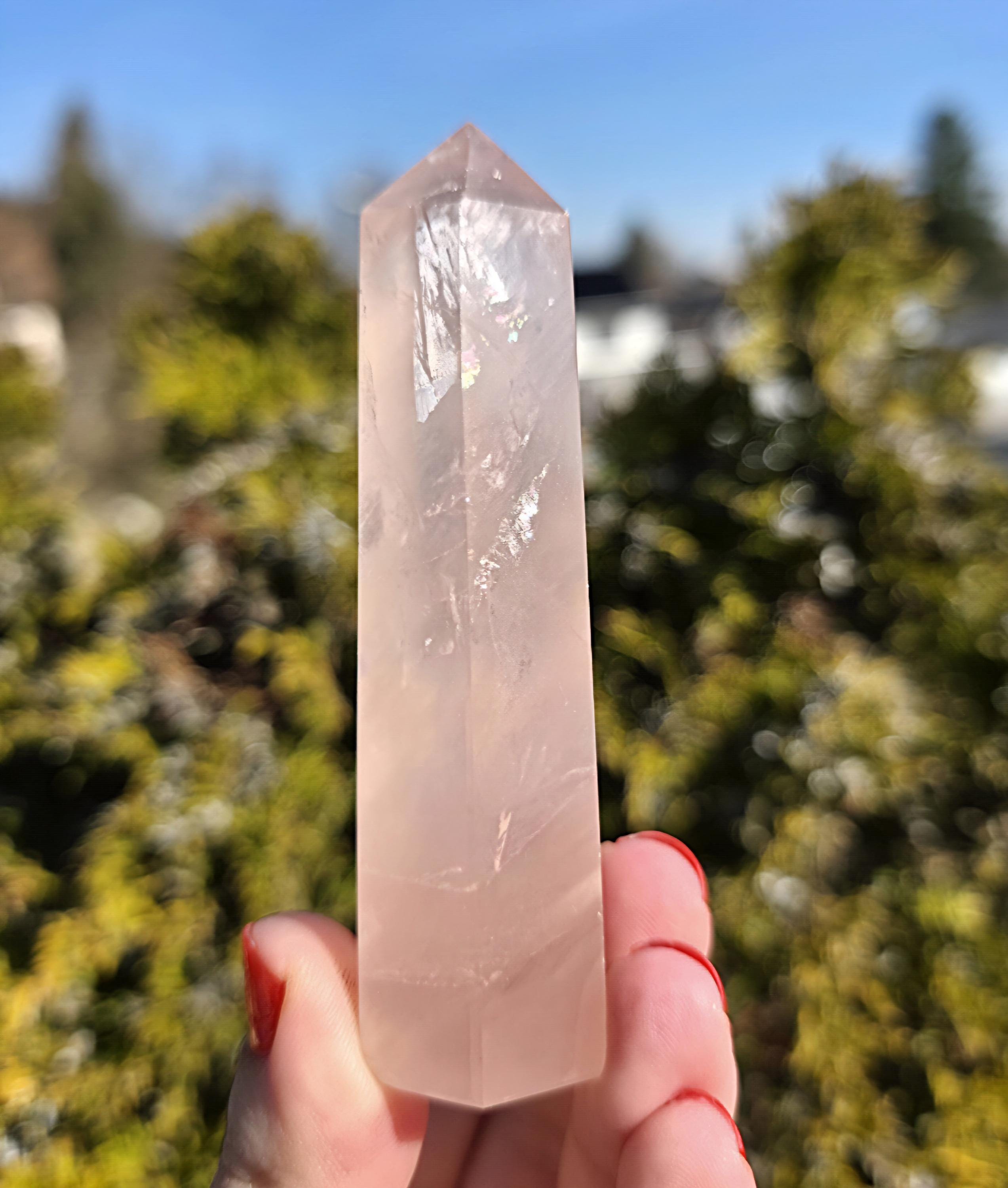 Polished Rose Quartz Tower | Natural Pink Crystal Point, Self Love Specimen