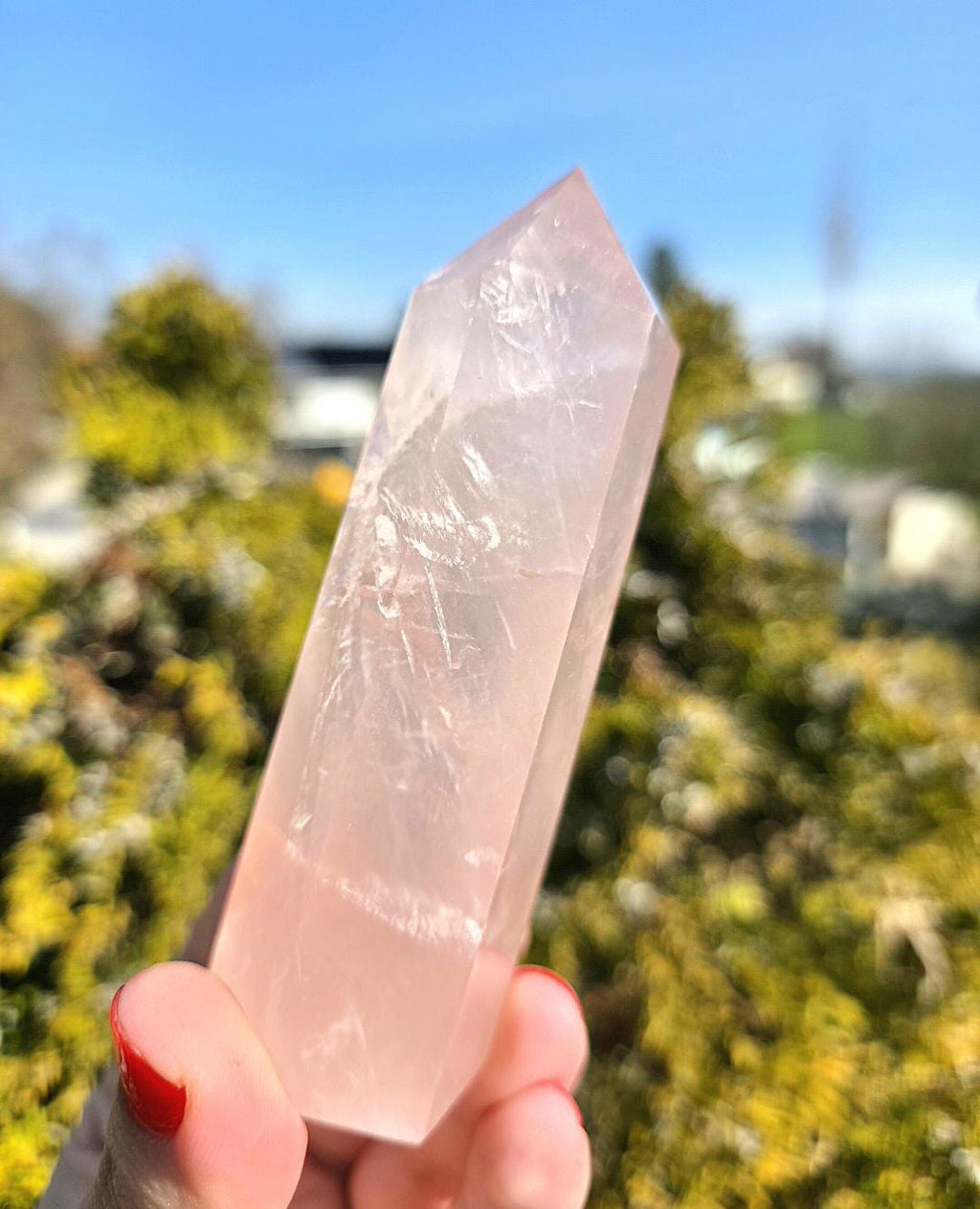 Polished Rose Quartz Tower | Natural Pink Quartz Point, Self Love Crystal Specimen
