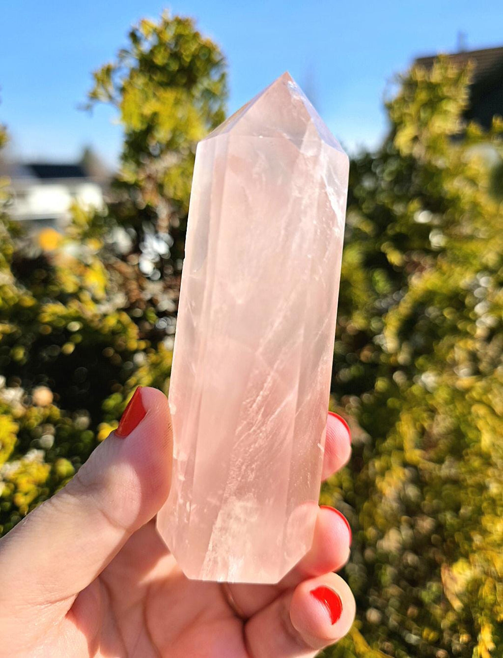 Polished Rose Quartz Tower | Natural Pink Quartz Point, Self Love Crystal Specimen