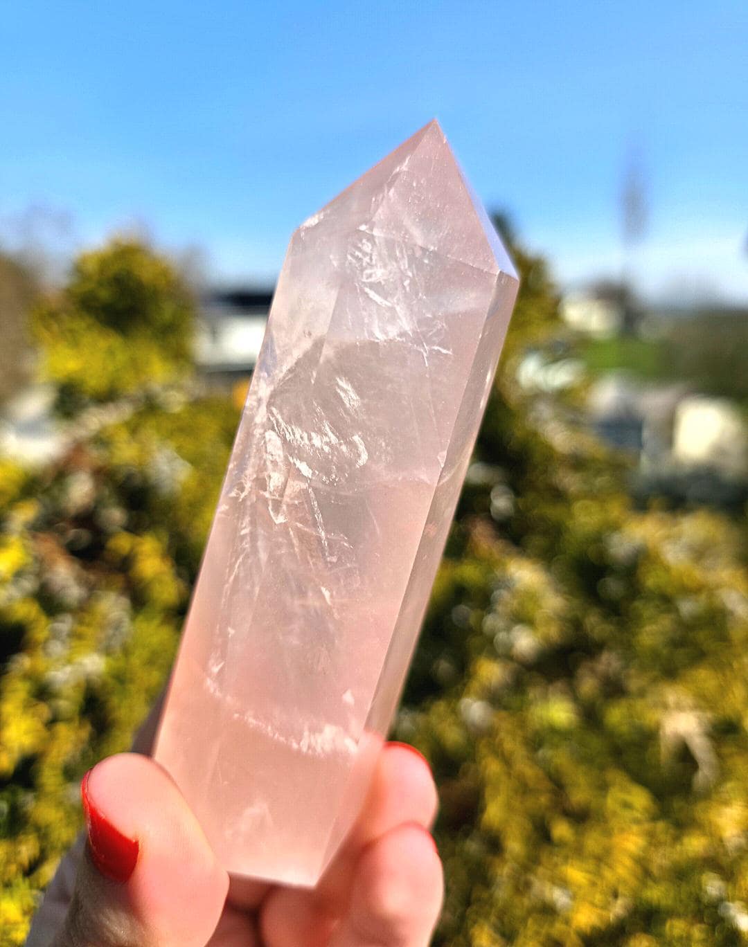 Polished Rose Quartz Tower | Natural Pink Quartz Point, Self Love Crystal Specimen
