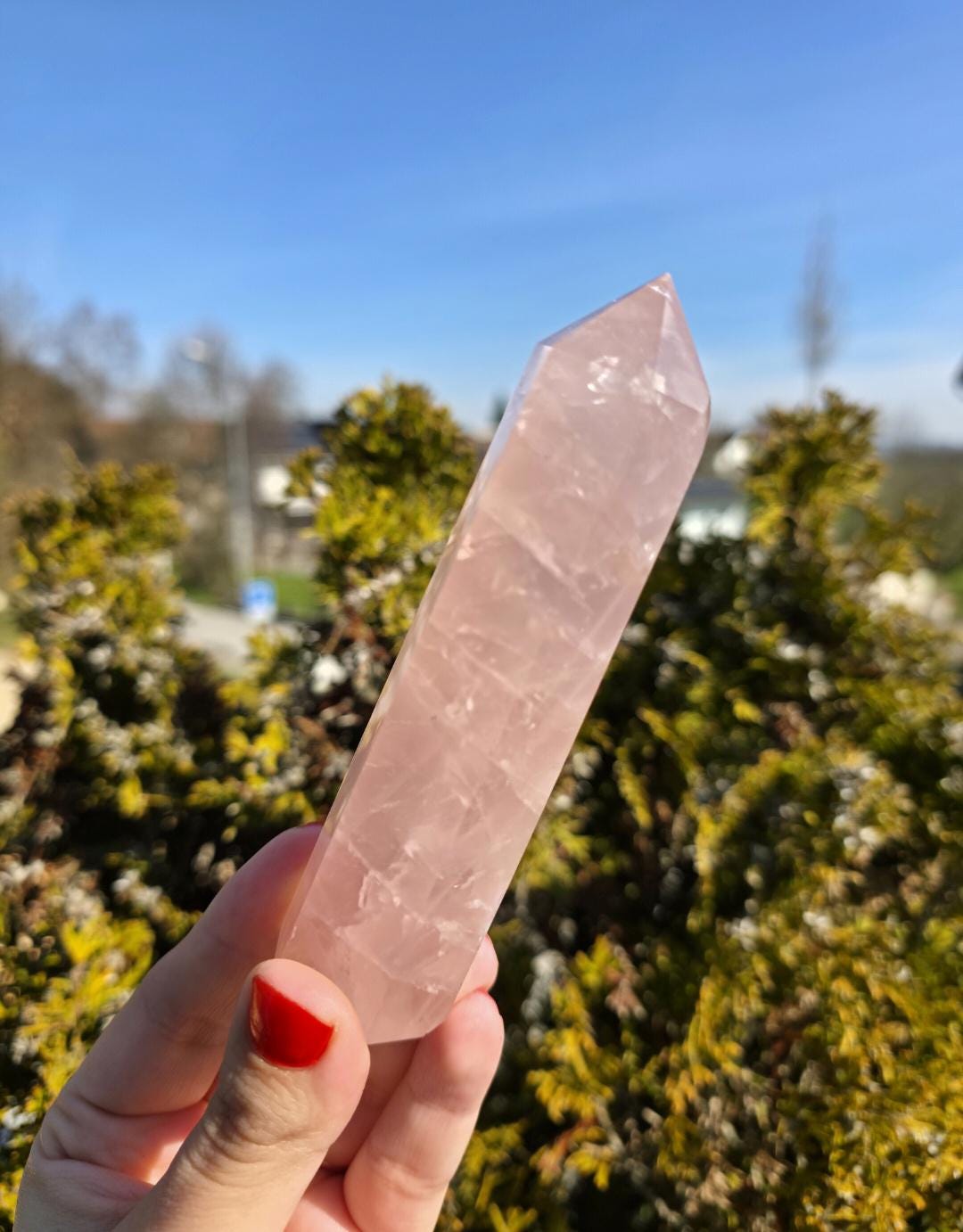 Polished Rose Quartz Tower | Natural Pink Crystal Point, Self Love Specimen