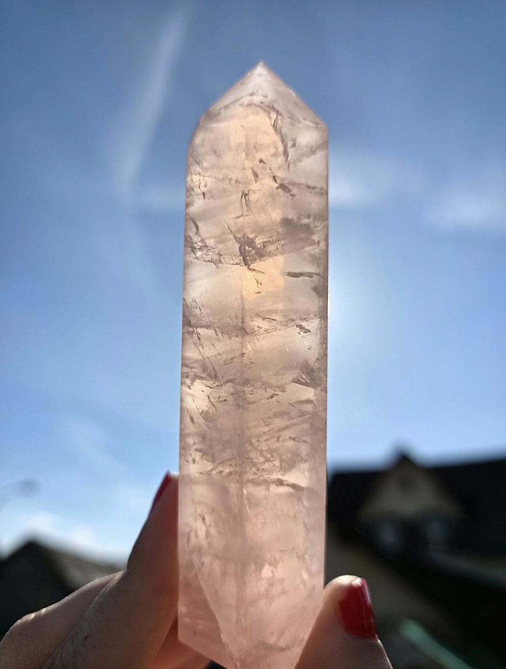 Polished Rose Quartz Tower | Natural Pink Crystal Point, Self Love Specimen