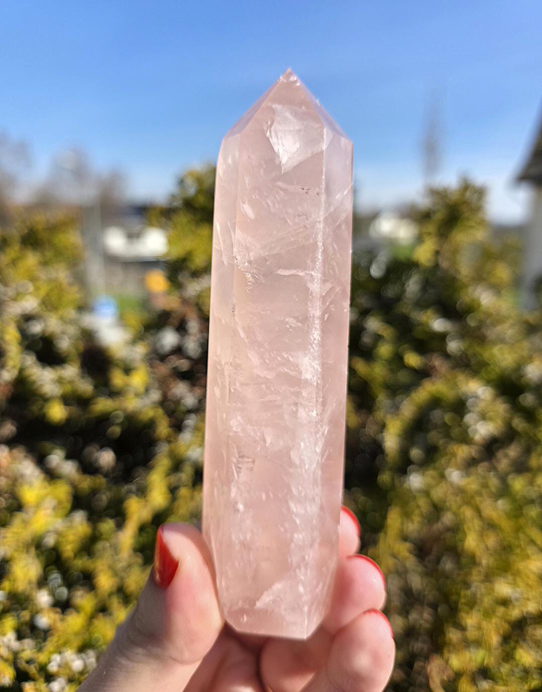 Polished Rose Quartz Tower | Natural Pink Crystal Point, Self Love Specimen