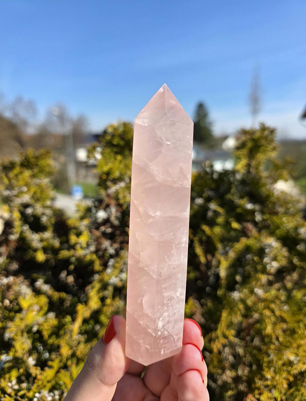 Polished Rose Quartz Tower | Natural Pink Crystal Point, Self Love Specimen