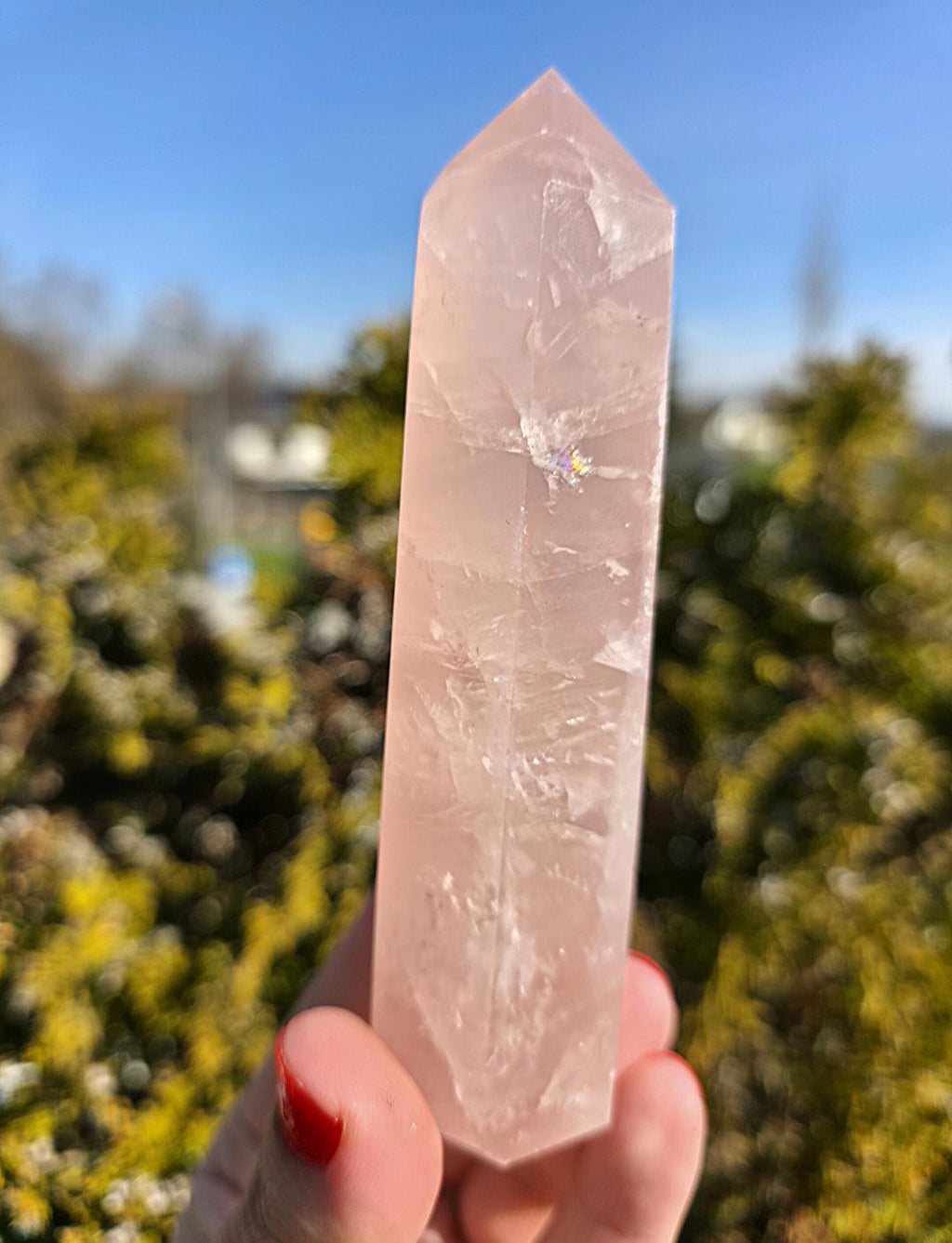 Polished Rose Quartz Tower | Natural Pink Crystal Point, Self Love Specimen