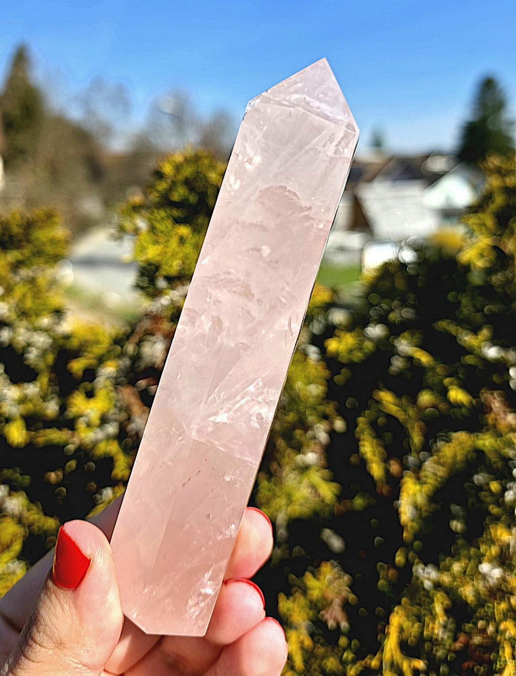 Polished Rose Quartz Tower | Natural Pink Crystal Point, Self Love Specimen