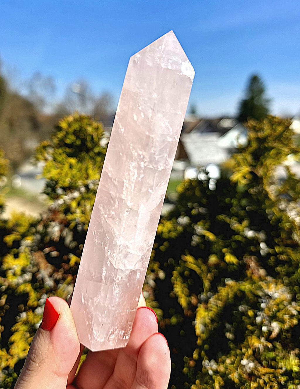 Polished Rose Quartz Tower | Natural Pink Crystal Point, Self Love Specimen