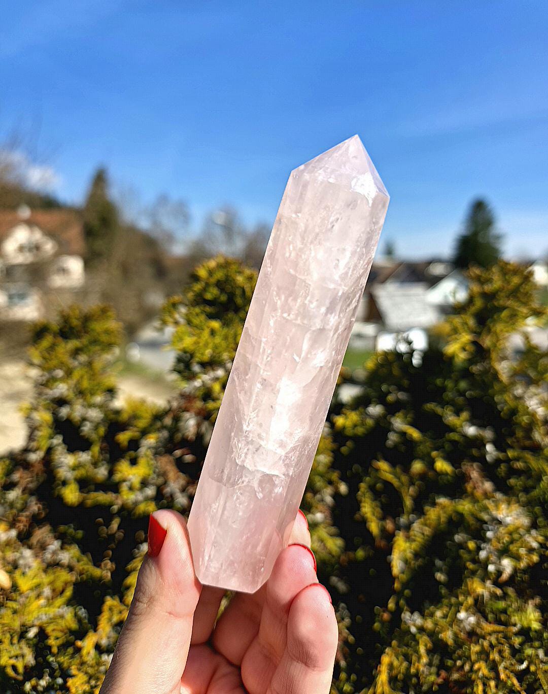 Polished Rose Quartz Tower | Natural Pink Crystal Point, Self Love Specimen