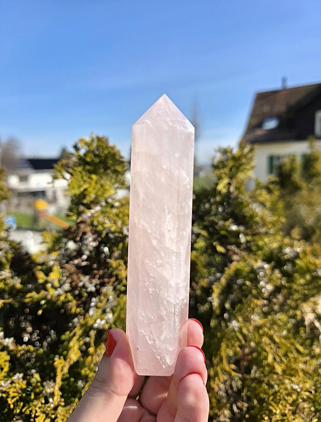 Polished Rose Quartz Tower | Natural Pink Crystal Point, Self Love Specimen
