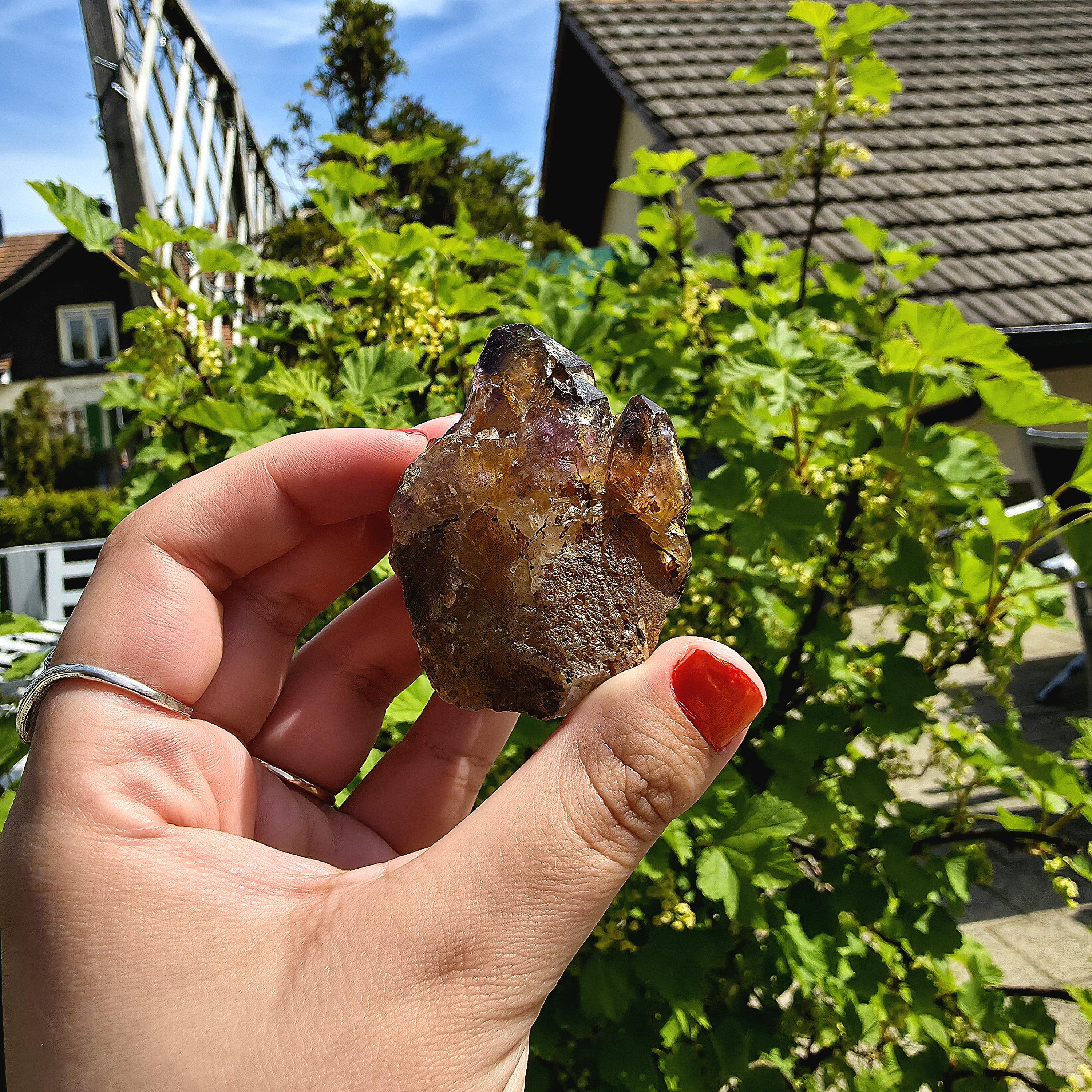 Natural Bolivian Ametrine Specimen | Raw Purple Gold Crystal | Collector Mineral Display Decor