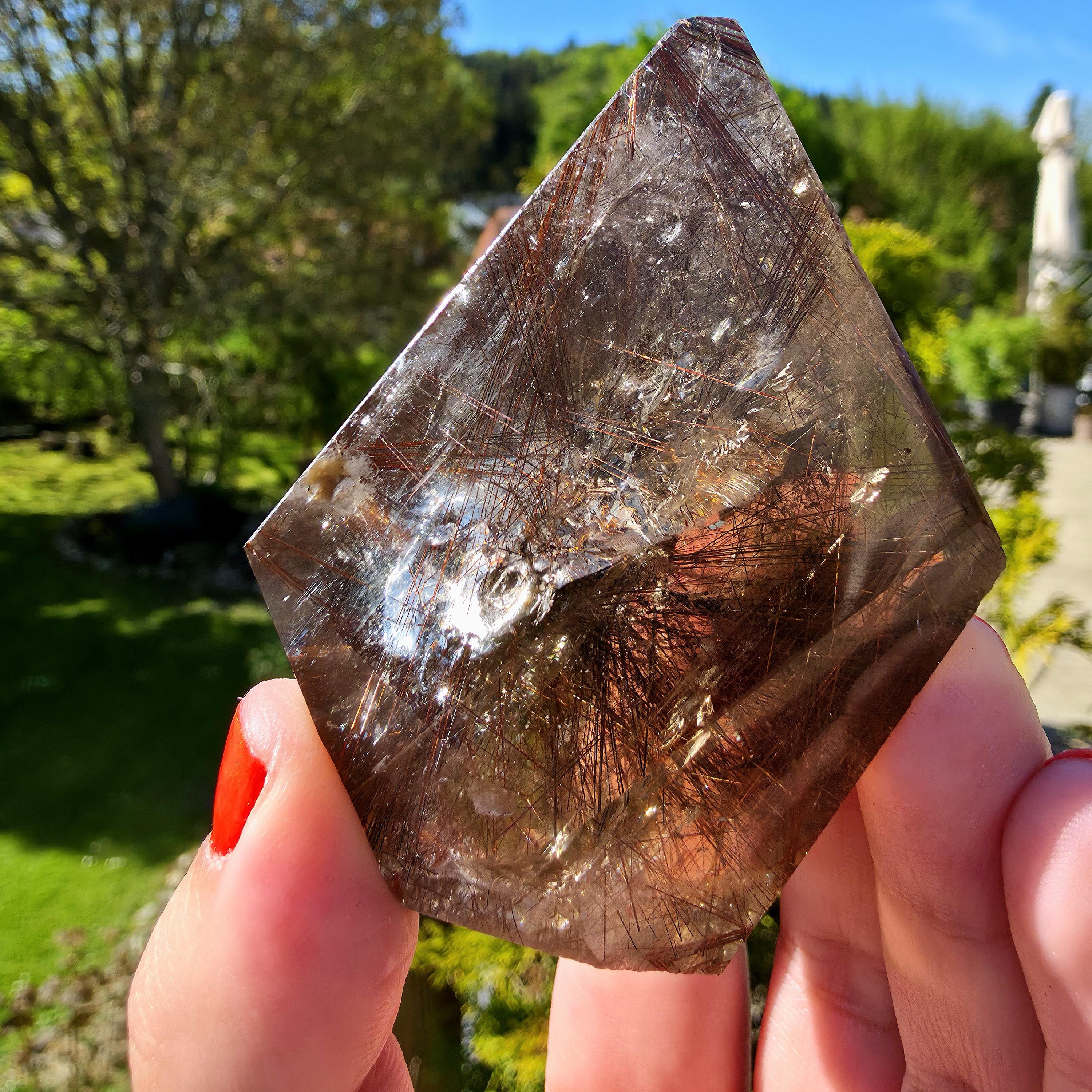 Copper Rutilated Quartz Freeform | Natural Rutile Quartz Crystal | Collector Mineral Display Decor
