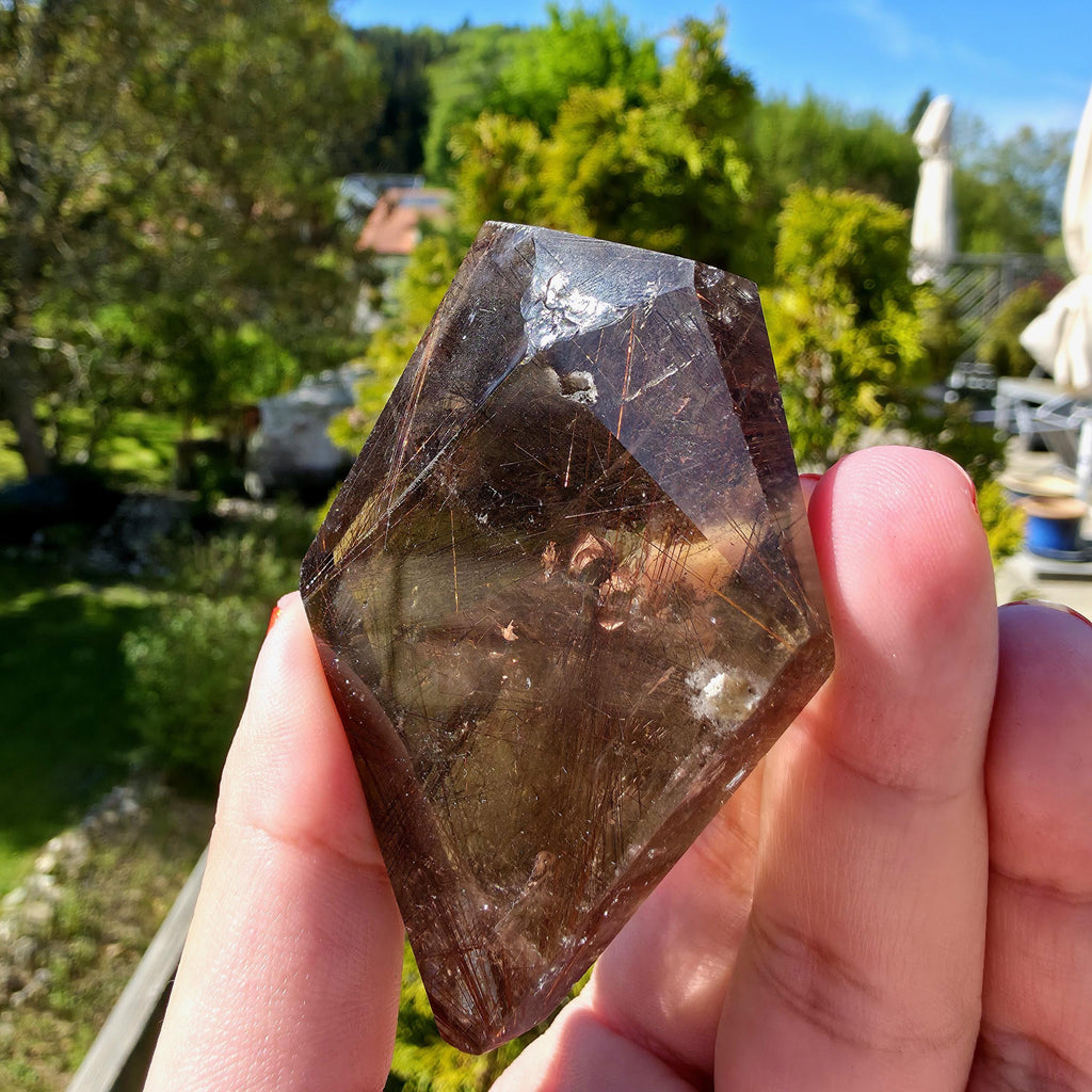 Copper Rutilated Quartz Freeform | Natural Rutile Quartz Crystal | Collector Mineral Display Decor