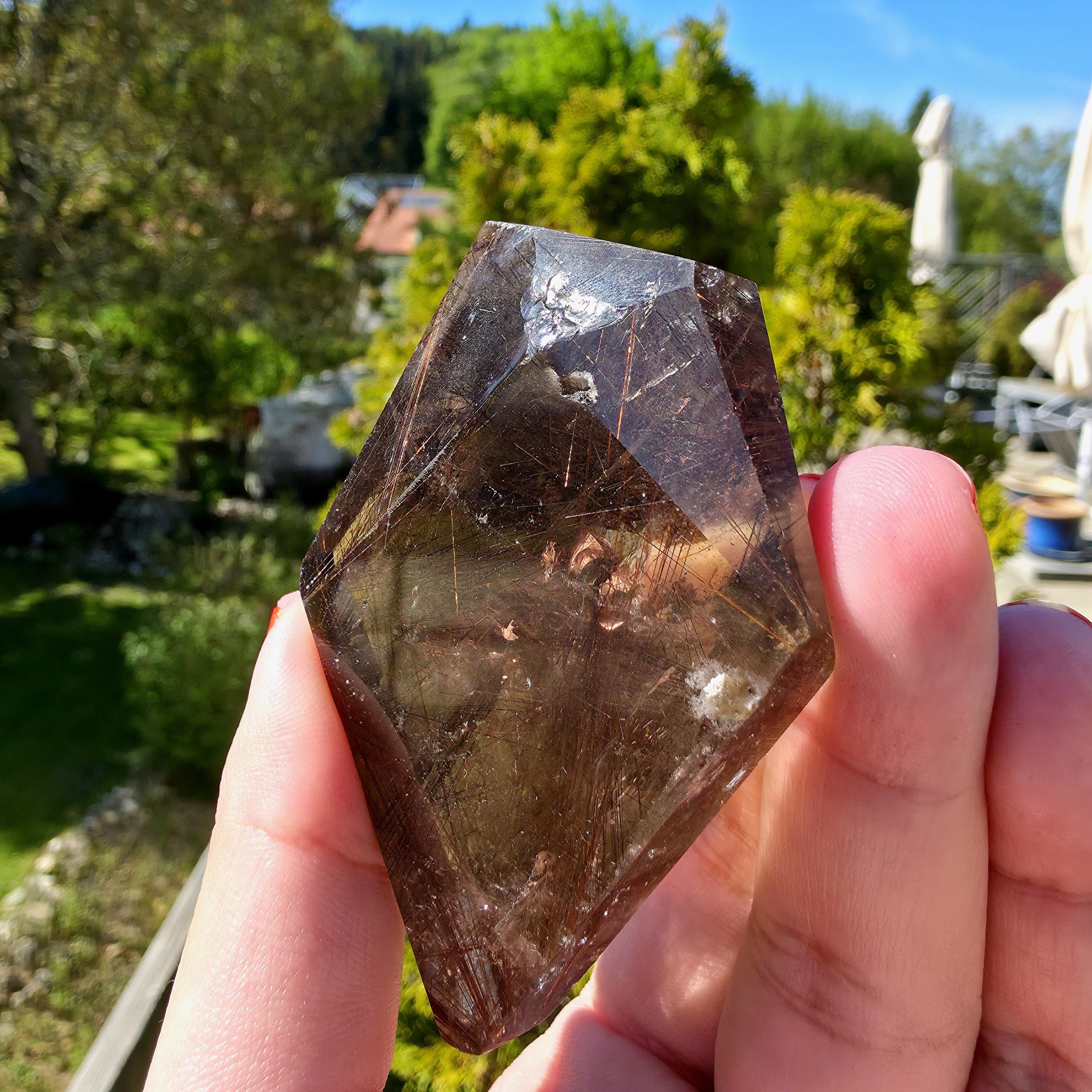 Copper Rutilated Quartz Freeform | Natural Rutile Quartz Crystal | Collector Mineral Display Decor
