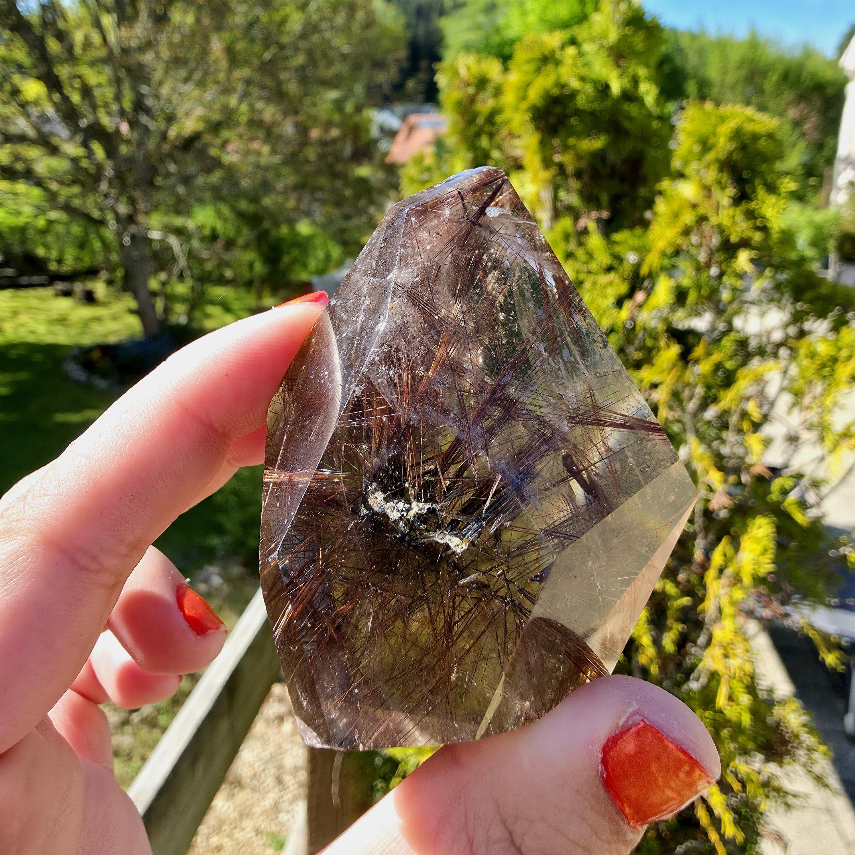 Copper Rutilated Quartz Freeform | Natural Rutile Quartz Crystal | Collector Mineral Display Decor