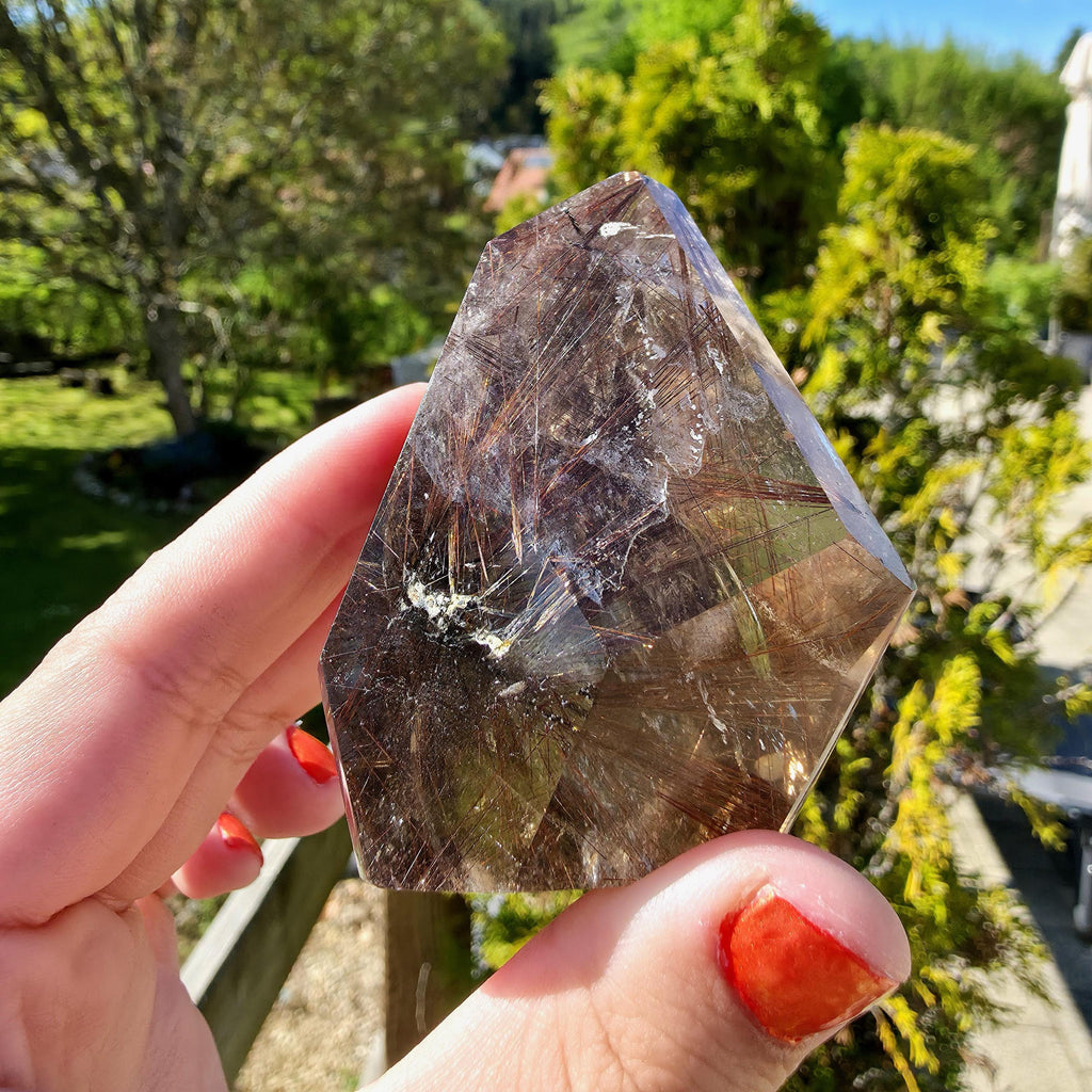Copper Rutilated Quartz Freeform | Natural Rutile Quartz Crystal | Collector Mineral Display Decor