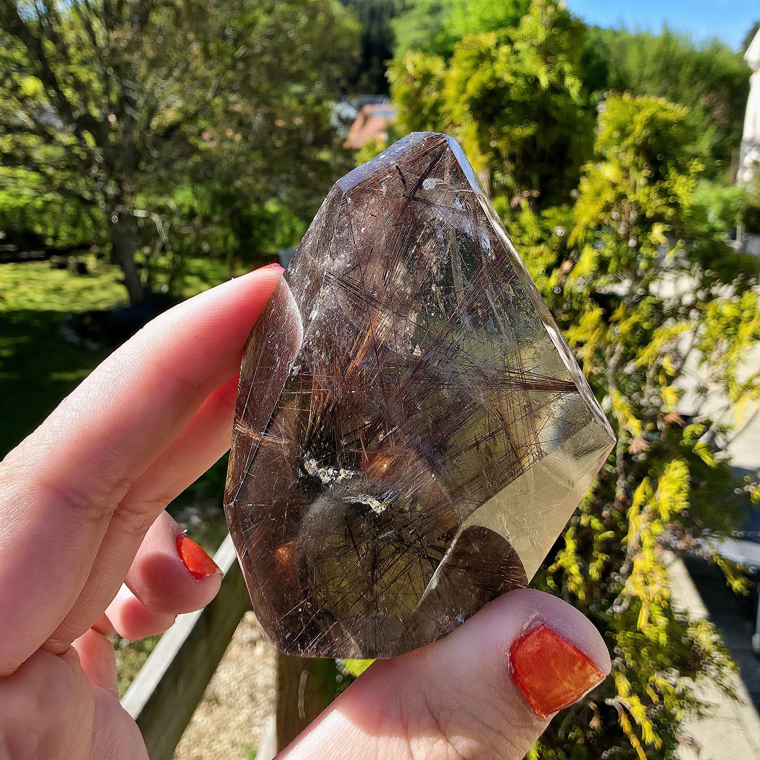 Copper Rutilated Quartz Freeform | Natural Rutile Quartz Crystal | Collector Mineral Display Decor